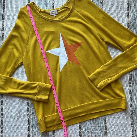 Sundry Yellow Long Sleeve Crewneck Pullover Sweatshirt Women’s Size 2/ Medium - Picture 5 of 8